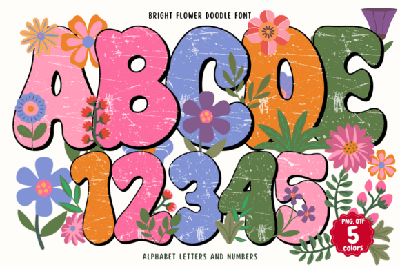 Download Bright Flower Doodle - Bright Collection
